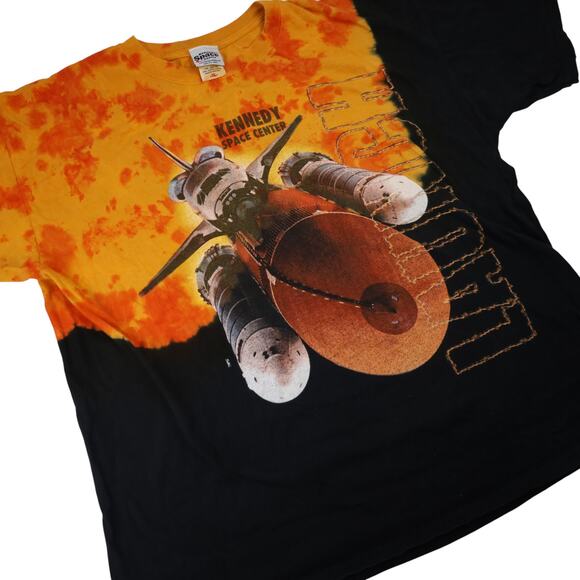 Vintage Y2k Kennedy Space Center Tie Dye Space Ship T Shirt - Picture 3 of 8